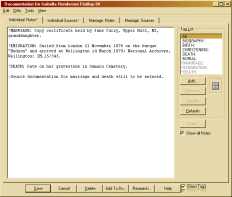 Documentation Screen - Notes Tab
