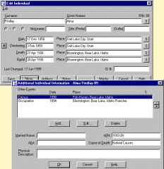 Individual Edit Screens